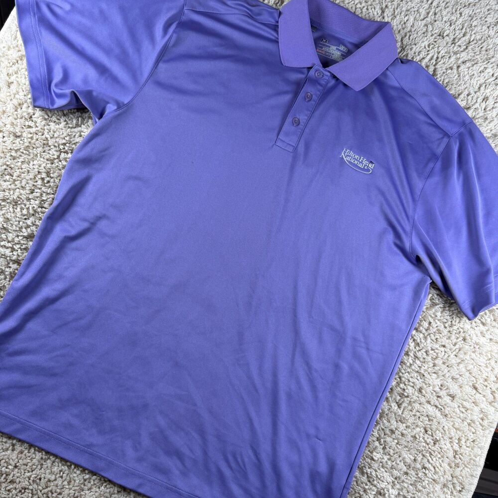 Under Armour Hilton Head National Golf Polo Purple HeatGear Men’s Large